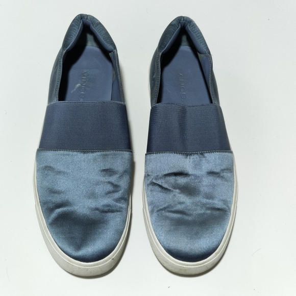 Vince blue satin slip on casual shoe sneaker 8 - Picture 2 of 10